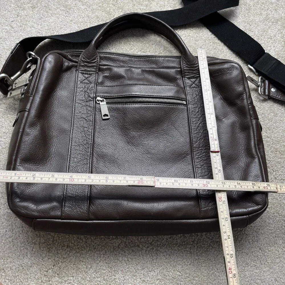 Jack Spade Brown Leather Messenger Bag Durable Quality Utility 16